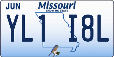 MO license plate YL1I8L