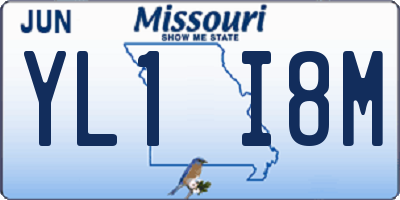 MO license plate YL1I8M