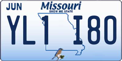 MO license plate YL1I8O