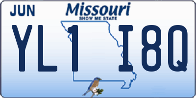 MO license plate YL1I8Q