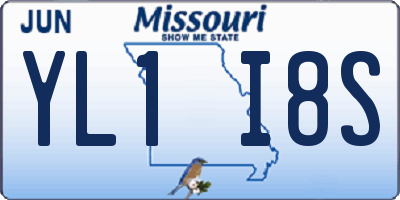MO license plate YL1I8S