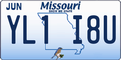 MO license plate YL1I8U