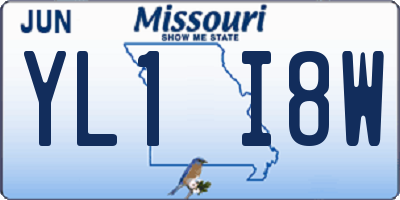 MO license plate YL1I8W