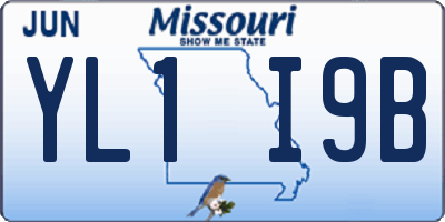 MO license plate YL1I9B