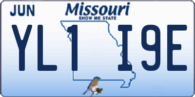 MO license plate YL1I9E
