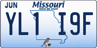 MO license plate YL1I9F