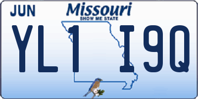 MO license plate YL1I9Q