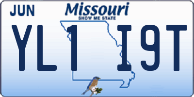 MO license plate YL1I9T