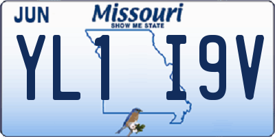 MO license plate YL1I9V