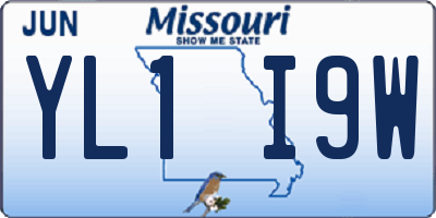 MO license plate YL1I9W