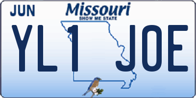 MO license plate YL1J0E
