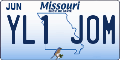 MO license plate YL1J0M