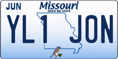 MO license plate YL1J0N