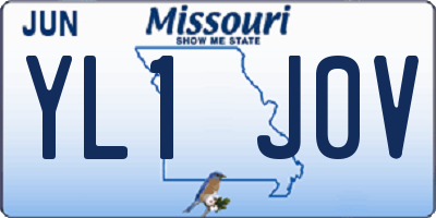 MO license plate YL1J0V