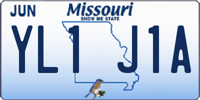 MO license plate YL1J1A
