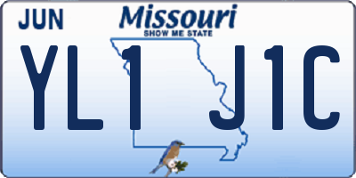 MO license plate YL1J1C