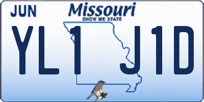 MO license plate YL1J1D