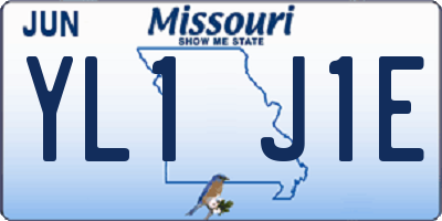 MO license plate YL1J1E