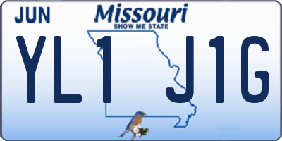 MO license plate YL1J1G