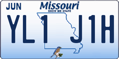 MO license plate YL1J1H