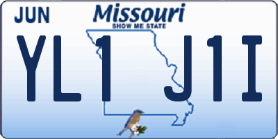MO license plate YL1J1I