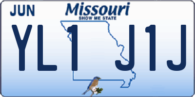 MO license plate YL1J1J