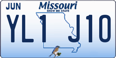 MO license plate YL1J1O