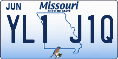 MO license plate YL1J1Q