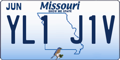 MO license plate YL1J1V