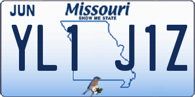 MO license plate YL1J1Z