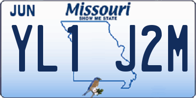 MO license plate YL1J2M