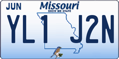 MO license plate YL1J2N