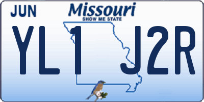 MO license plate YL1J2R
