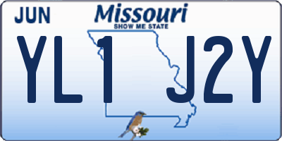 MO license plate YL1J2Y