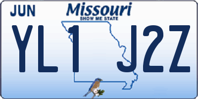 MO license plate YL1J2Z