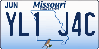 MO license plate YL1J4C