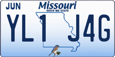 MO license plate YL1J4G