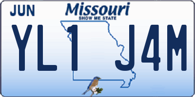 MO license plate YL1J4M