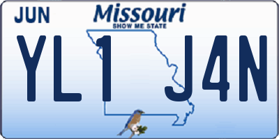 MO license plate YL1J4N