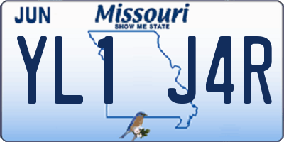 MO license plate YL1J4R