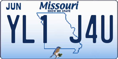 MO license plate YL1J4U