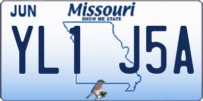 MO license plate YL1J5A