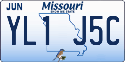 MO license plate YL1J5C