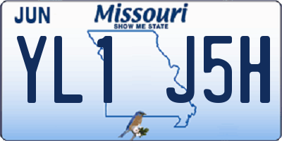 MO license plate YL1J5H