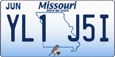 MO license plate YL1J5I
