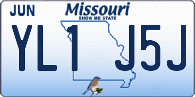 MO license plate YL1J5J