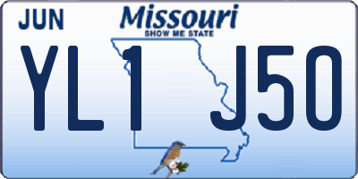 MO license plate YL1J5O