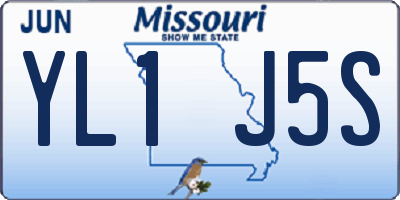 MO license plate YL1J5S