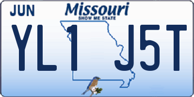 MO license plate YL1J5T