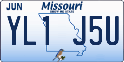 MO license plate YL1J5U
